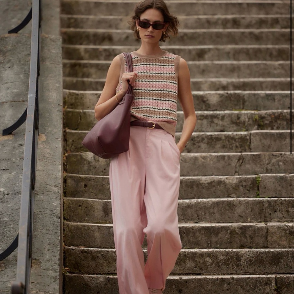 Varley High-Rise Wide Leg Pink Women's Trousers- size small worn once